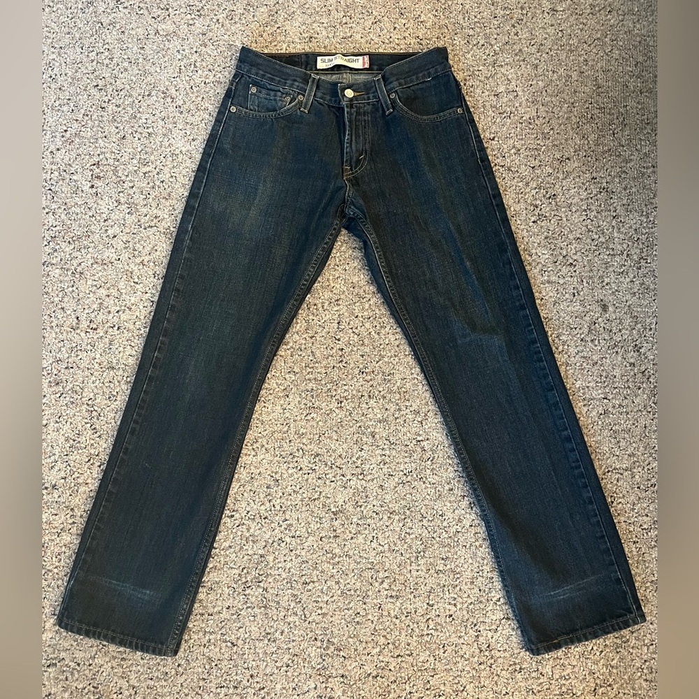 Men Levi’s 514 Slim Straight Dark Blue Jeans